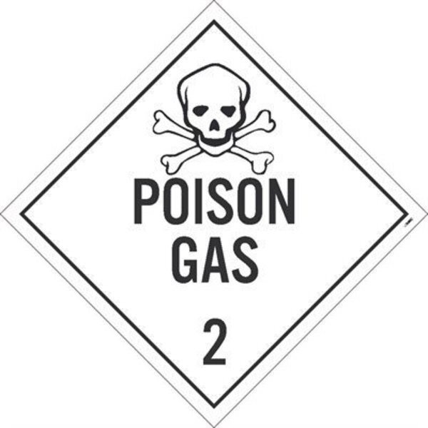 Poison Gas 2 Dot Placard Sign, Pk100, Material: Adhesive Backed Vinyl, Nmc, Mfr#: DL132P100